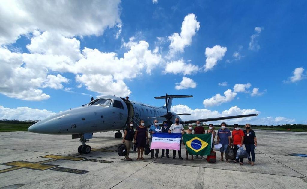O C-97 FAB 2013, do Esquadrão Condor, transportou do Espírito Santo para Rondônia, oito pacientes recuperados da COVID-19 (Foto: FAB).