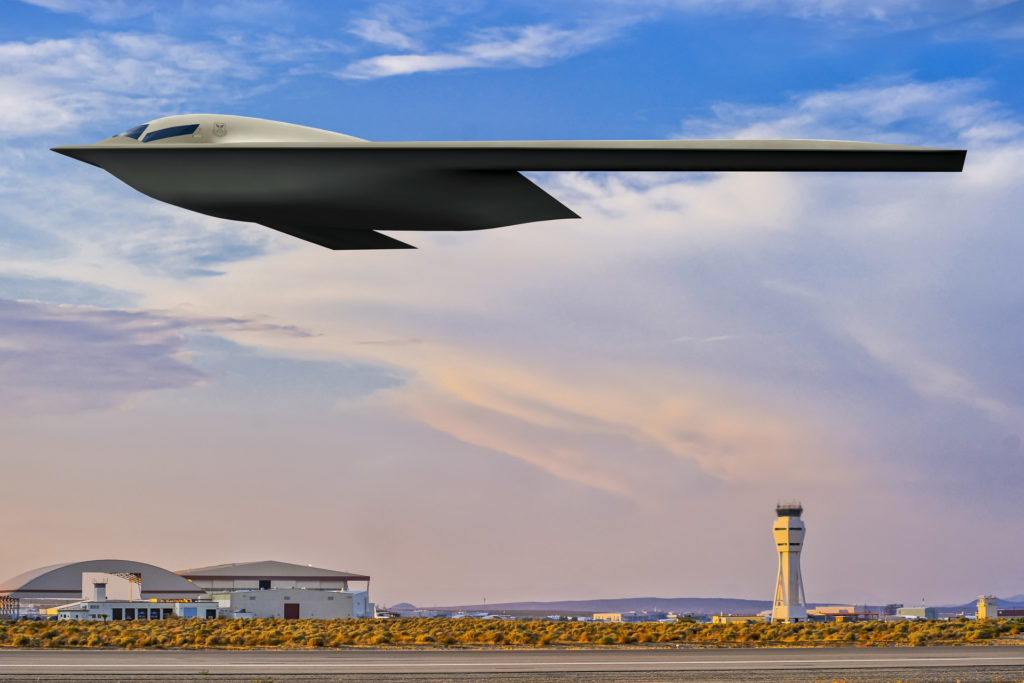 USAF: orçamento FY23 será de US$ 169,5 bilhões. US$ 1,7 bilhão para comprar um número não especificado de bombardeiros B-21 (Foto: USAF).