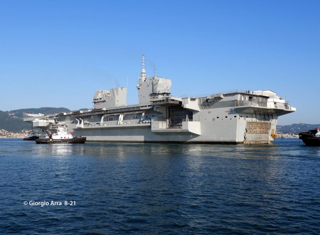 O novo LDH Trieste da Marinha Italiana deverá ser entregue me dezembro de 2022 (Foto: Giorgio Arra).