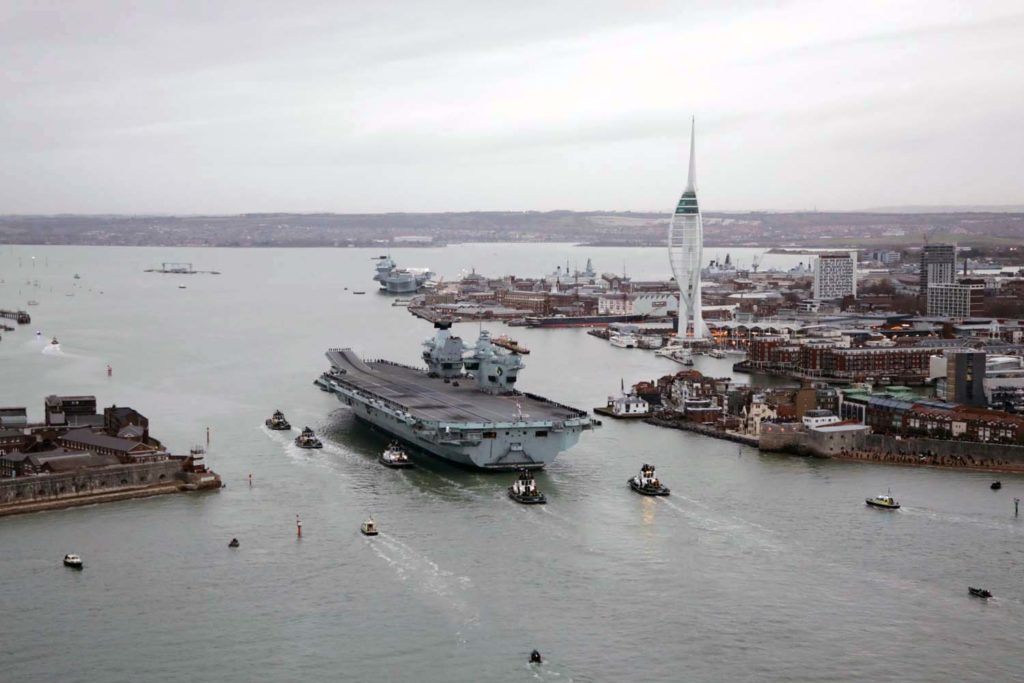 CSG21: HMS Queen Elizabeth retorna para o Reino Unido após sete meses de desdobramento global (Foto: RN).