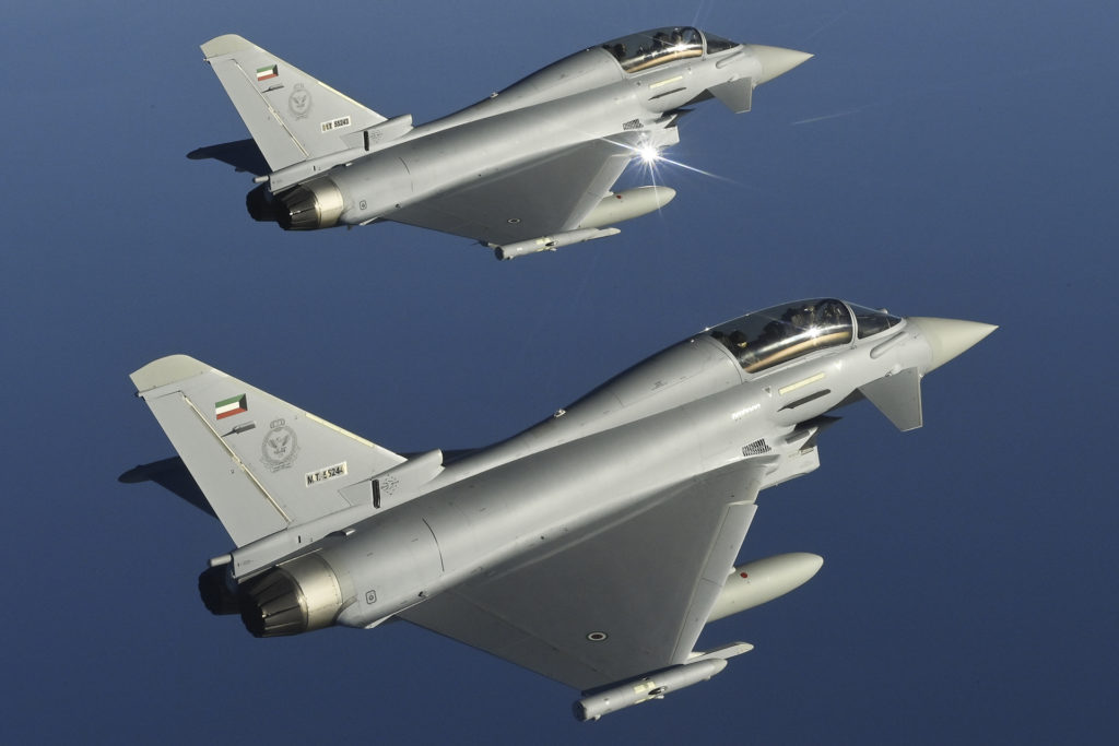 Suspeita de corrupção na compra dos Typhoons do Kuwait. O acordo com o Eurofighter é um programa marcante para Leonardo e o Kuwait, que comtempla 28 aeronaves da variante Tranche 3A. (Foto: Leonardo).