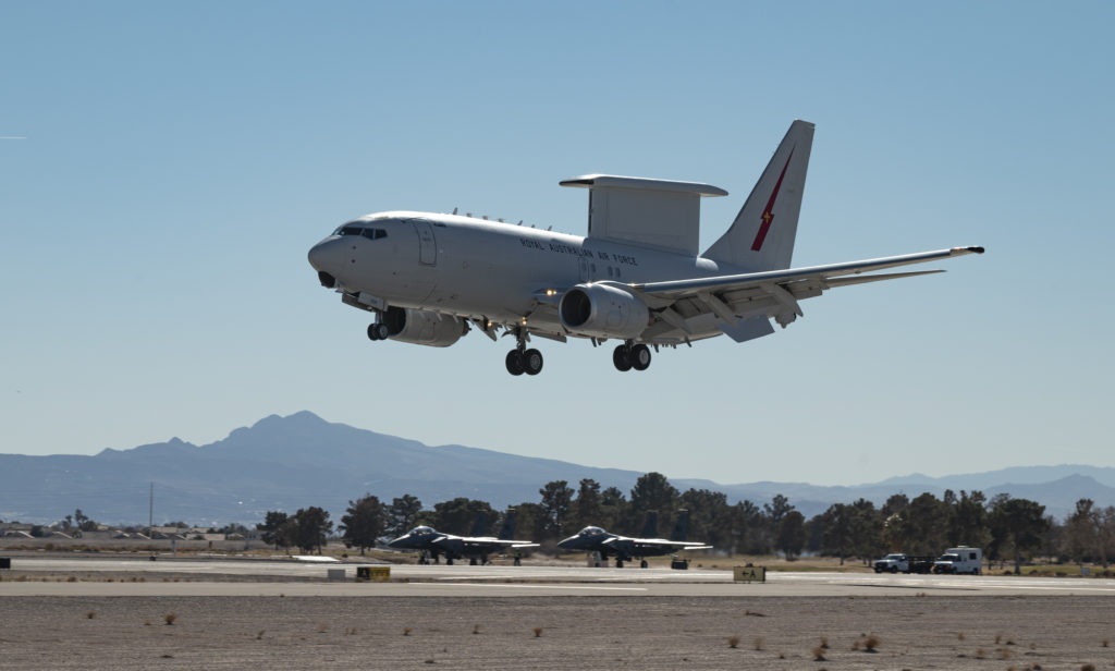 SAF mais perto do E-7A Wedgetail? Um E-7A da RAAF operando em Nellis em janeiro deste ano, na Red Flag 2022-1. USAF observa o E-7 para uma eventual compra ainda este ano (Foto: USAF).