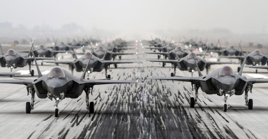 Coreia do Sul realiza "Elephant Walk" com 28 caças F-35A (Fonte: MoD Coreia do Sul).