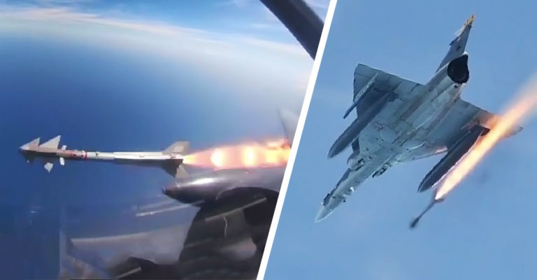 Kfir colombiano lança míssil AAM Python-5 » Força Aérea