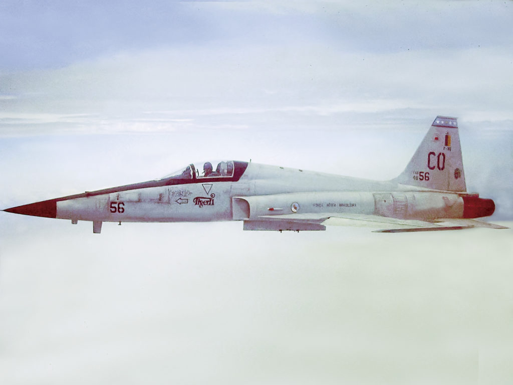 F-5E FAB 4856 nas cores do 1º/14º GAV (Foto: César Bombonato).