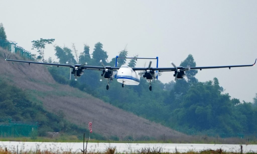 China apresenta drone quadrimotor para 1,5 toneladas de carga útil (Foto: Tengden).