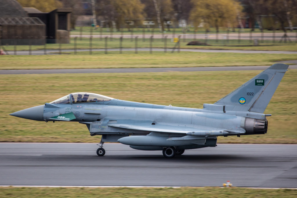 Japão e Alemanha vetam a aquisição de caças à Arábia Saudita. RSAF teve seus 48 novos EF-2000 vetados pelos alemães. Foto: RAF.