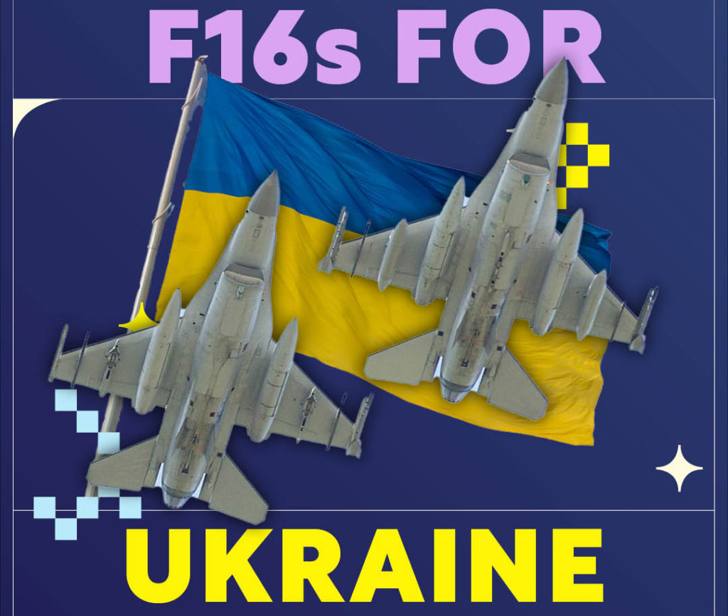 Piloto ucranianos vão treinar em caças F-16 (Arte: @RishiSunak).