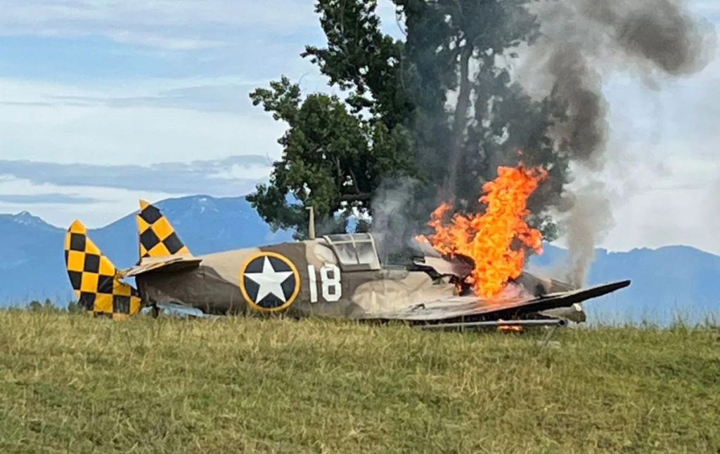 Acidente fatal com P-40E Warhawk nos EUA (Foto: Redes Sociais).