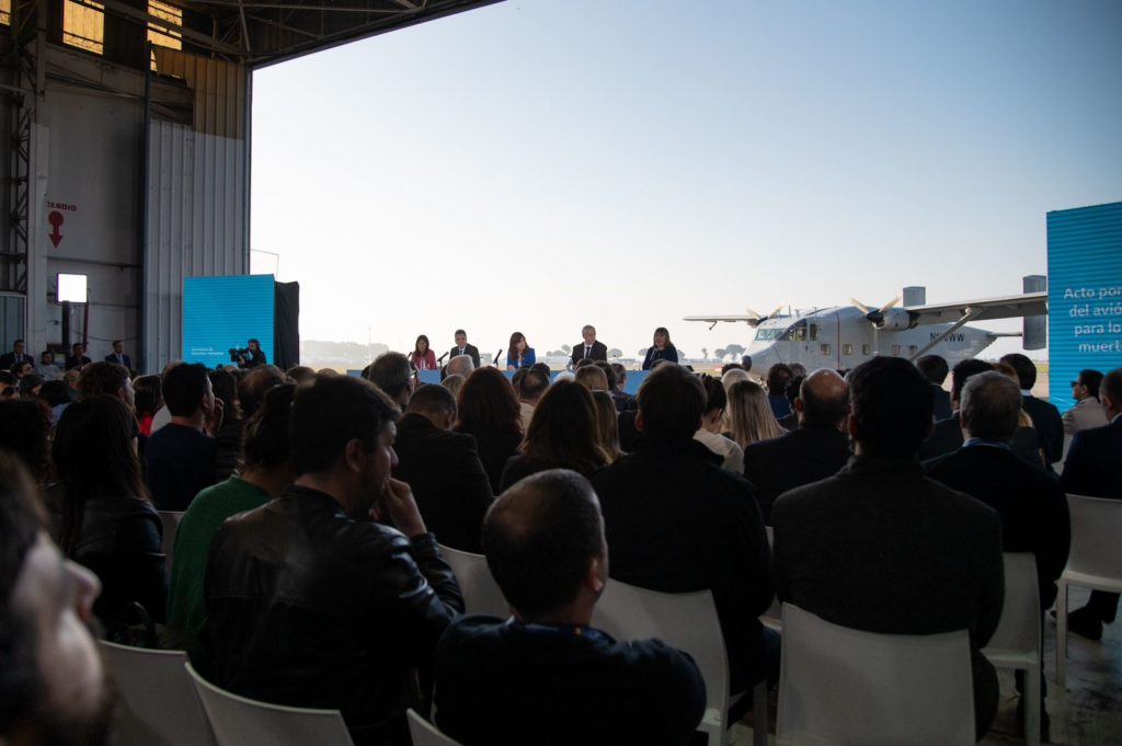 Evento de apresentação do SC7 Skyvan no Aeroparque, em Buenos Aires (Foto: MD Argentina).