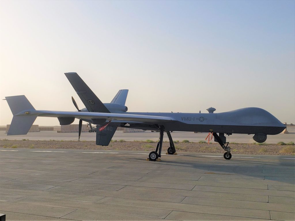 VMU-3 golpea IOC con MQ-9A.  El VMU-3 MQ-9A MUX/MALE del USMC se presenta formalmente durante una ceremonia el 2 de agosto de 2023 La ceremonia celebró la capacidad operativa inicial con el MQ-9A. (Foto: USMC/Cpl. Christian Tofteroo).