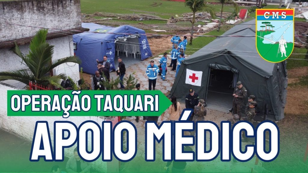 Enchente no RS: Forças Armadas instalam Hospital de Campanha (Fonte: EB).