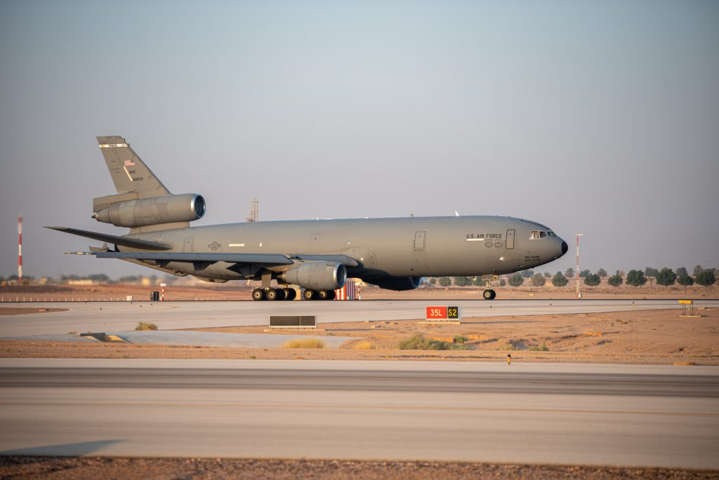 KC-10 USAF 86-0033 realizou última missão de combate o tipo no exterior. Foto: USAF/Sargento Alexander Frank.