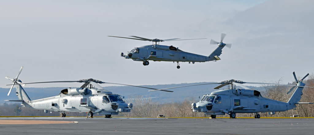 Sikorsky conclui testes de voo de três MH-60R da Marinha da Grécia. Eles foram amtriculados PN-75, PN-76 e PN-77. Foto: Sikorsky.