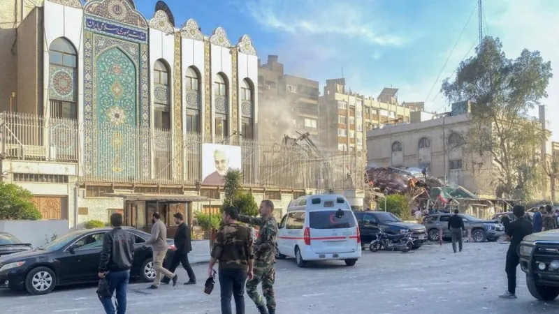 Consulado  do Irã em Damasco, atacado pela IAF em 1 de abril. Foto: Agência Terrã.