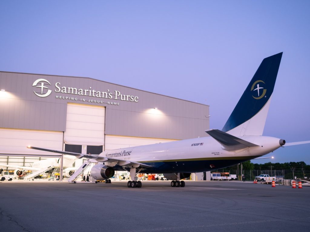 Centro de Resposta e Transporte Aéreo da Samaritan’s Purse, localizada no Aeroporto Internacional de Greensboro, na Carolina do Norte (Foto: Samaritan’s Purse).