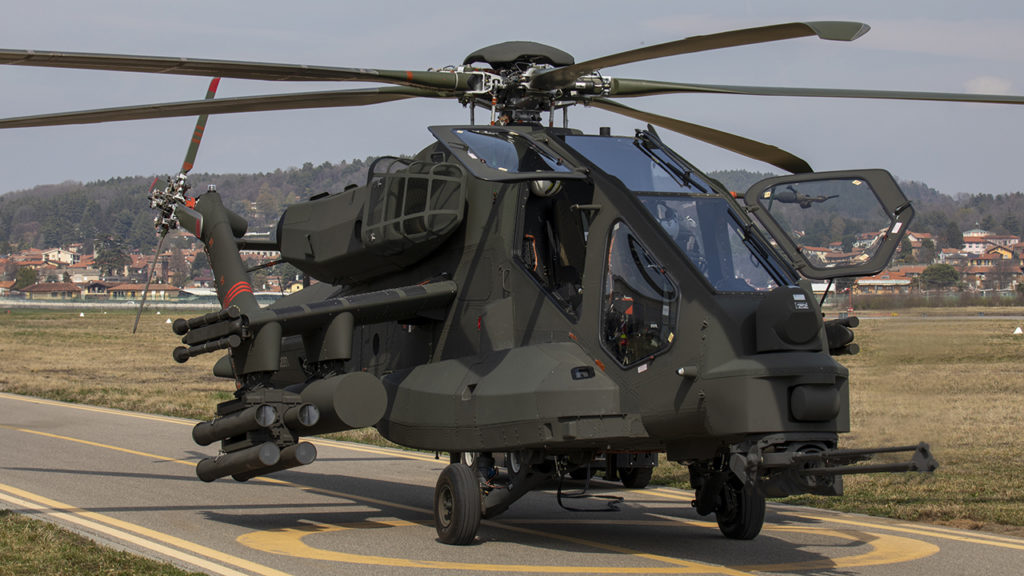 Leonardo apresenta o helicóptero AW249 na Eurosatory. Foto: Leonardo Spa.